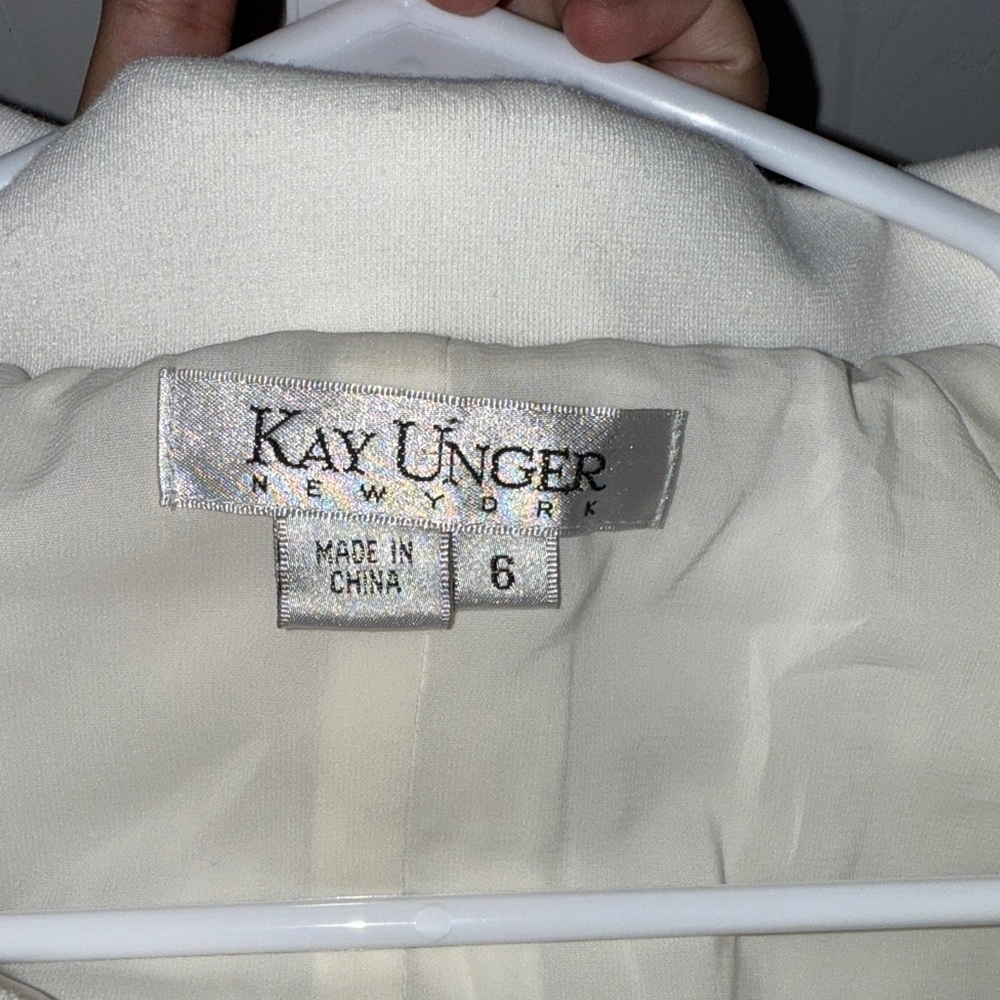 Kay Unger Cream Short Sleeve Dress - Picture 4 of 4